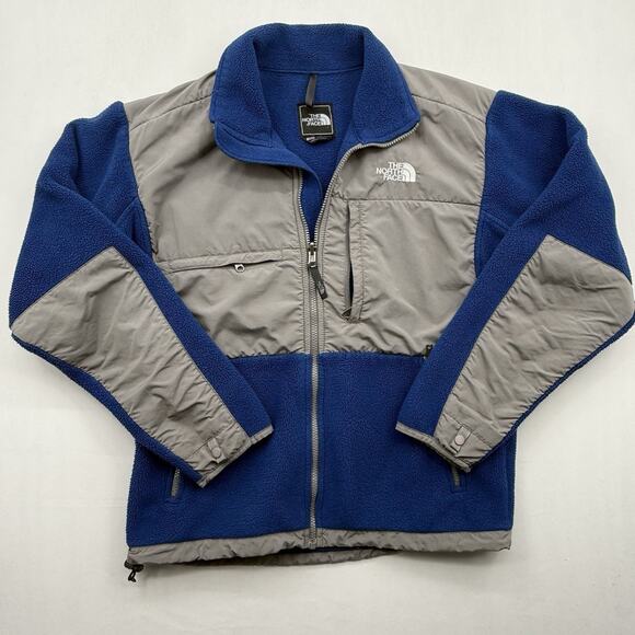 The North Face Denali Jacket Mens Small Blue & Gray Fleece Full Zip